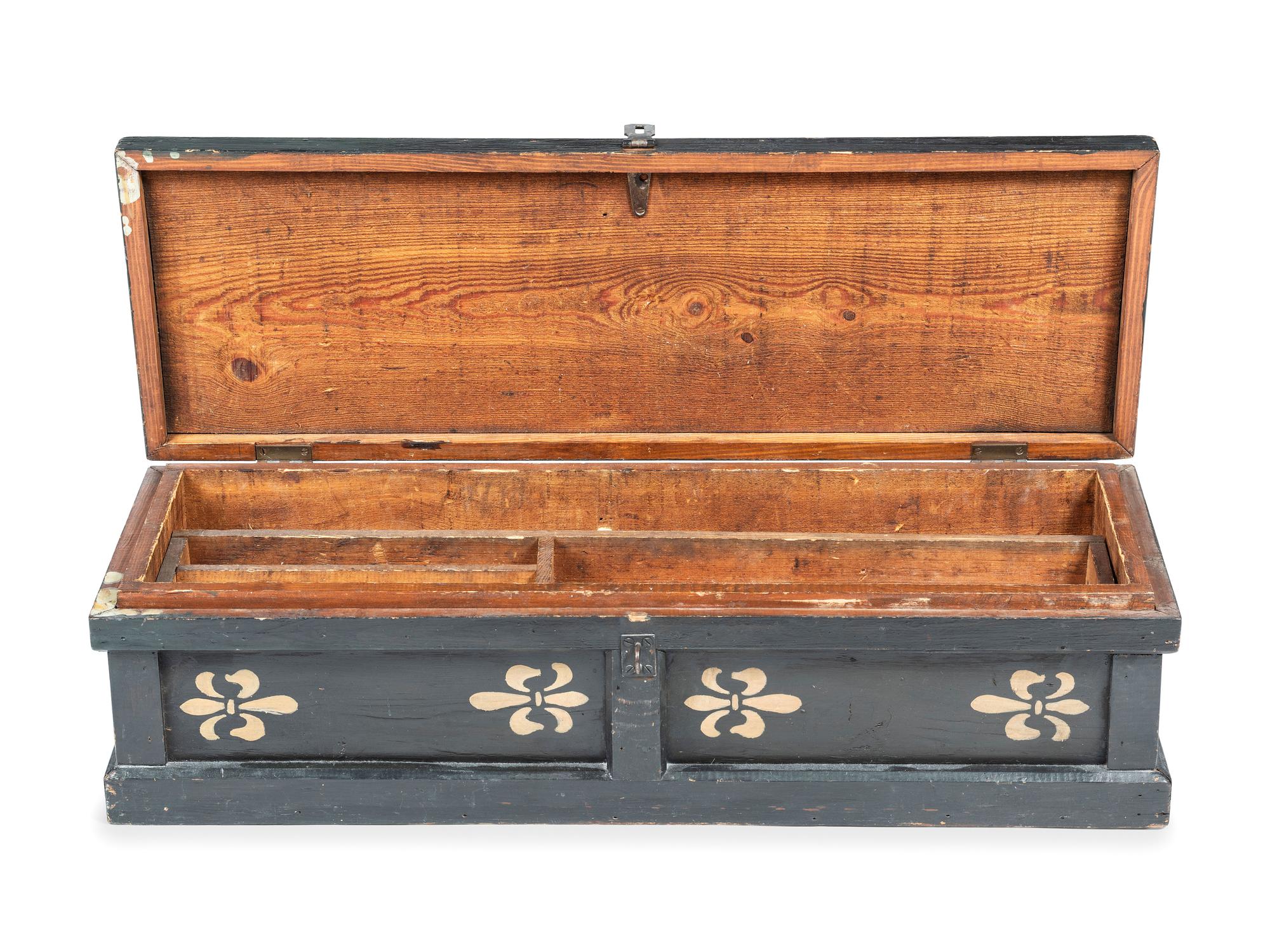 An English Painted Pine Ship Worker’s Tool Chest