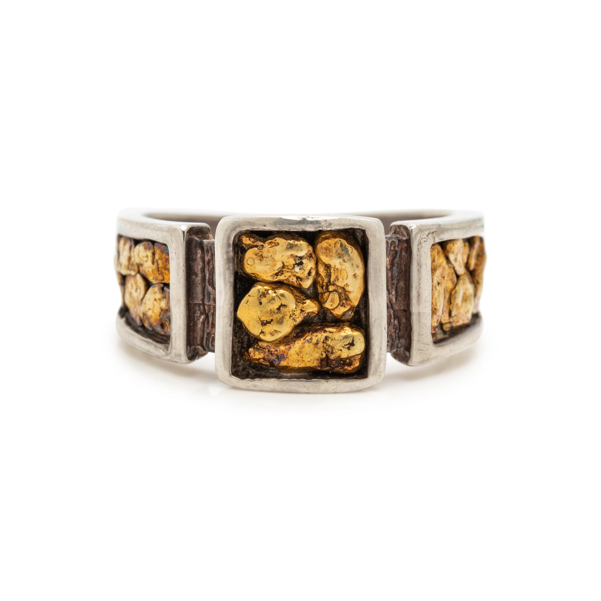 BICOLOR GOLD NUGGET RING