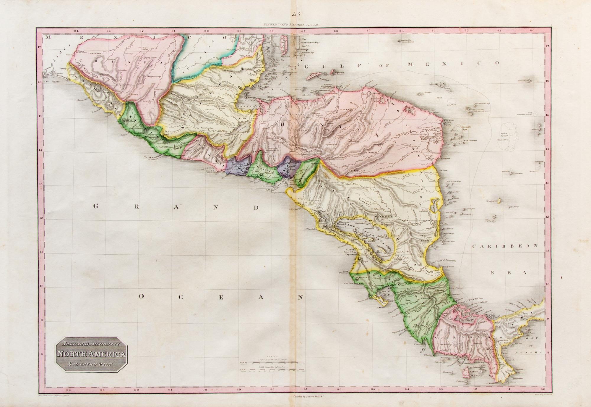 PINKERTON, John (1758-1826). Spanish Dominions in North America, Southern Part. Philadelphia: Dobson, ca 1818.