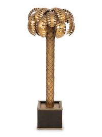 A Brass Palm Tree Floor Lamp by Maison Jansen