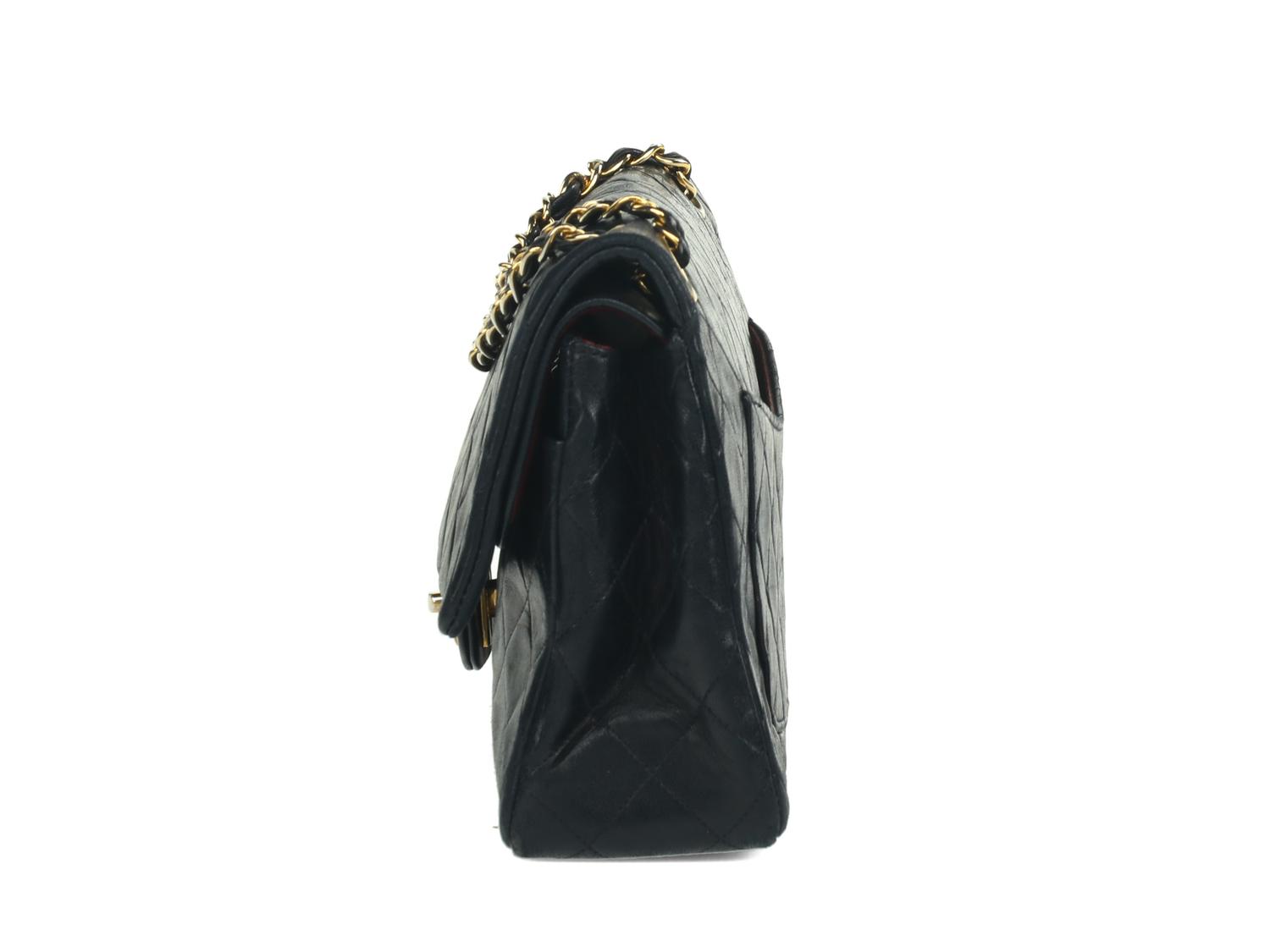 Chanel Medium Classic Double-Flap Bag in Navy Lambskin Leather