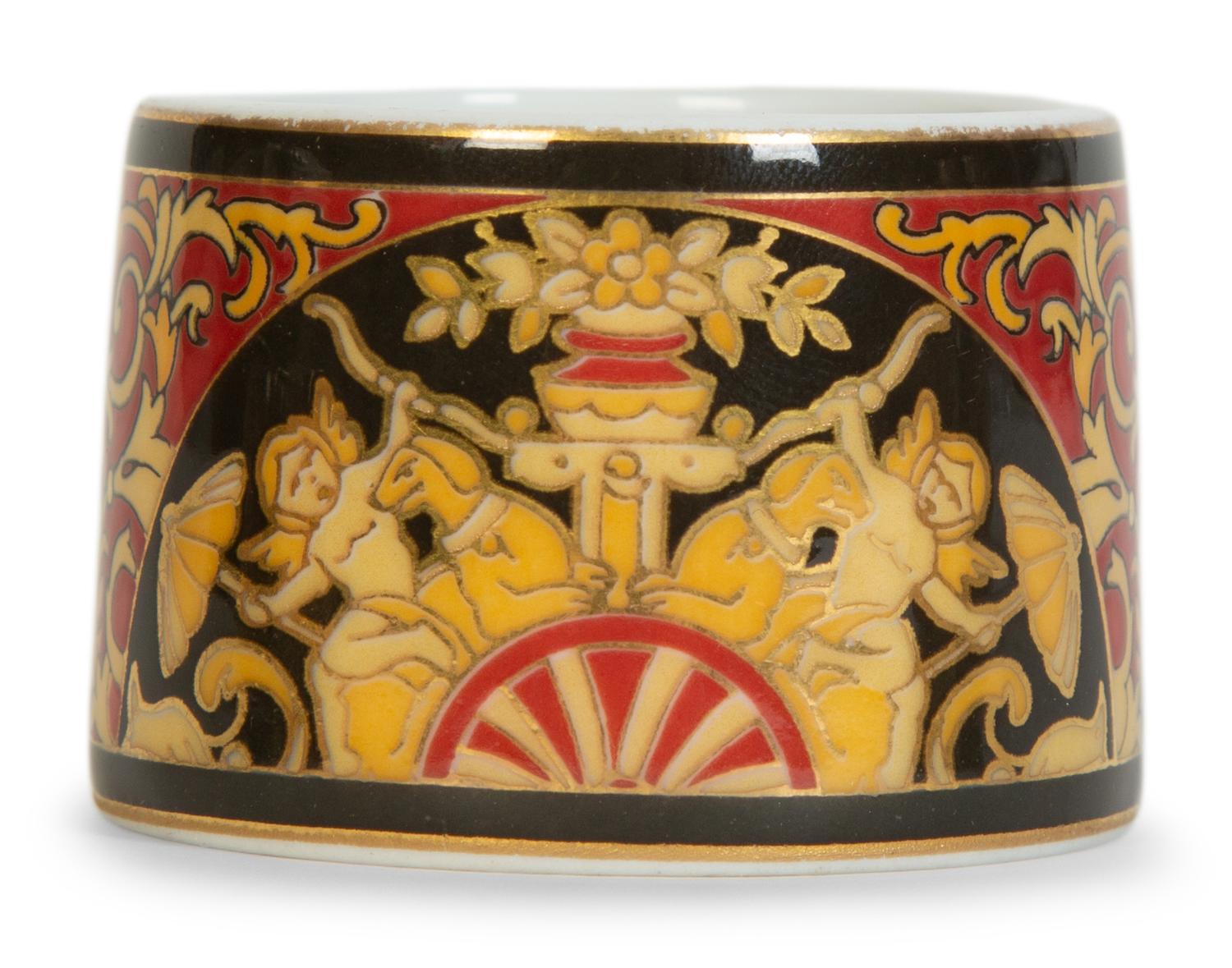 Nine Versace Medusa Red Porcelain Napkin Rings