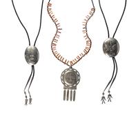 Julius Caesar AND Bruce Caesar (Pawnee, 1910-1982 / b. 1952) — German Silver Bolo Ties