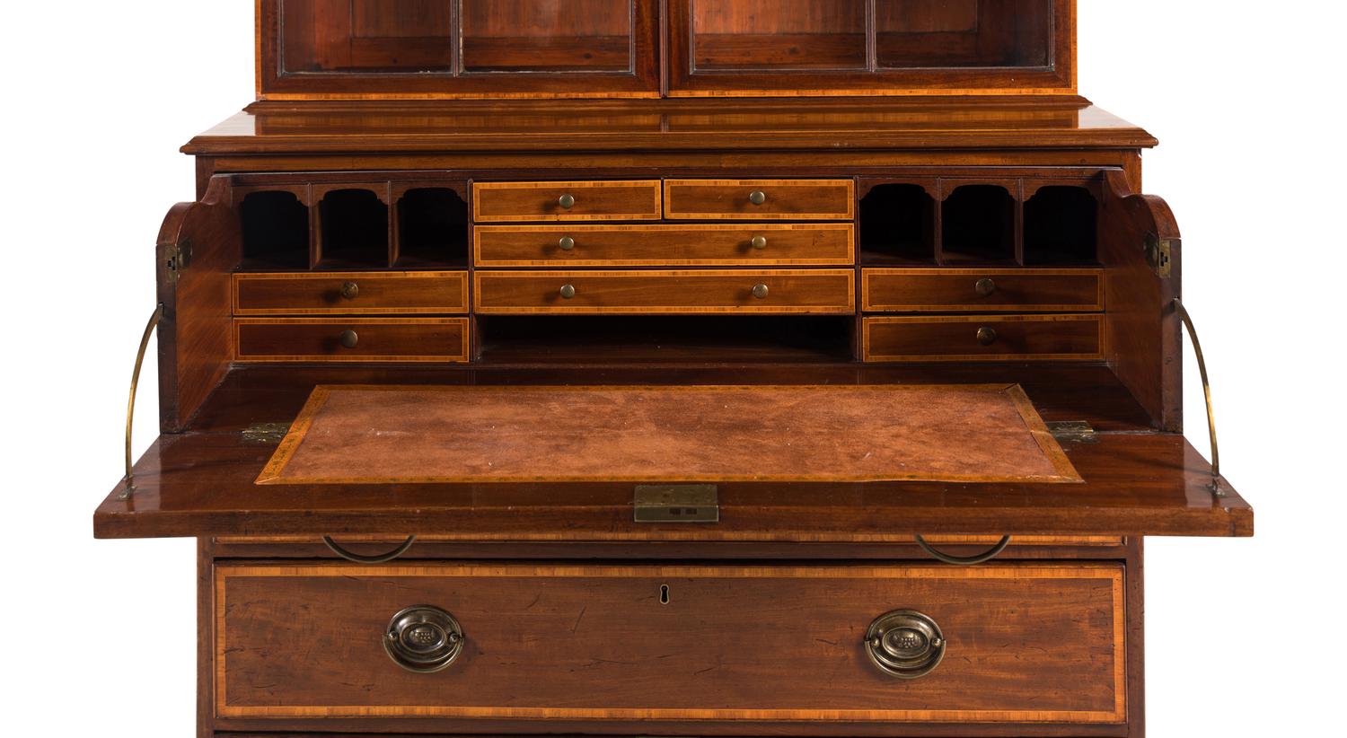 A George III Mahogany Bureau Bookcase