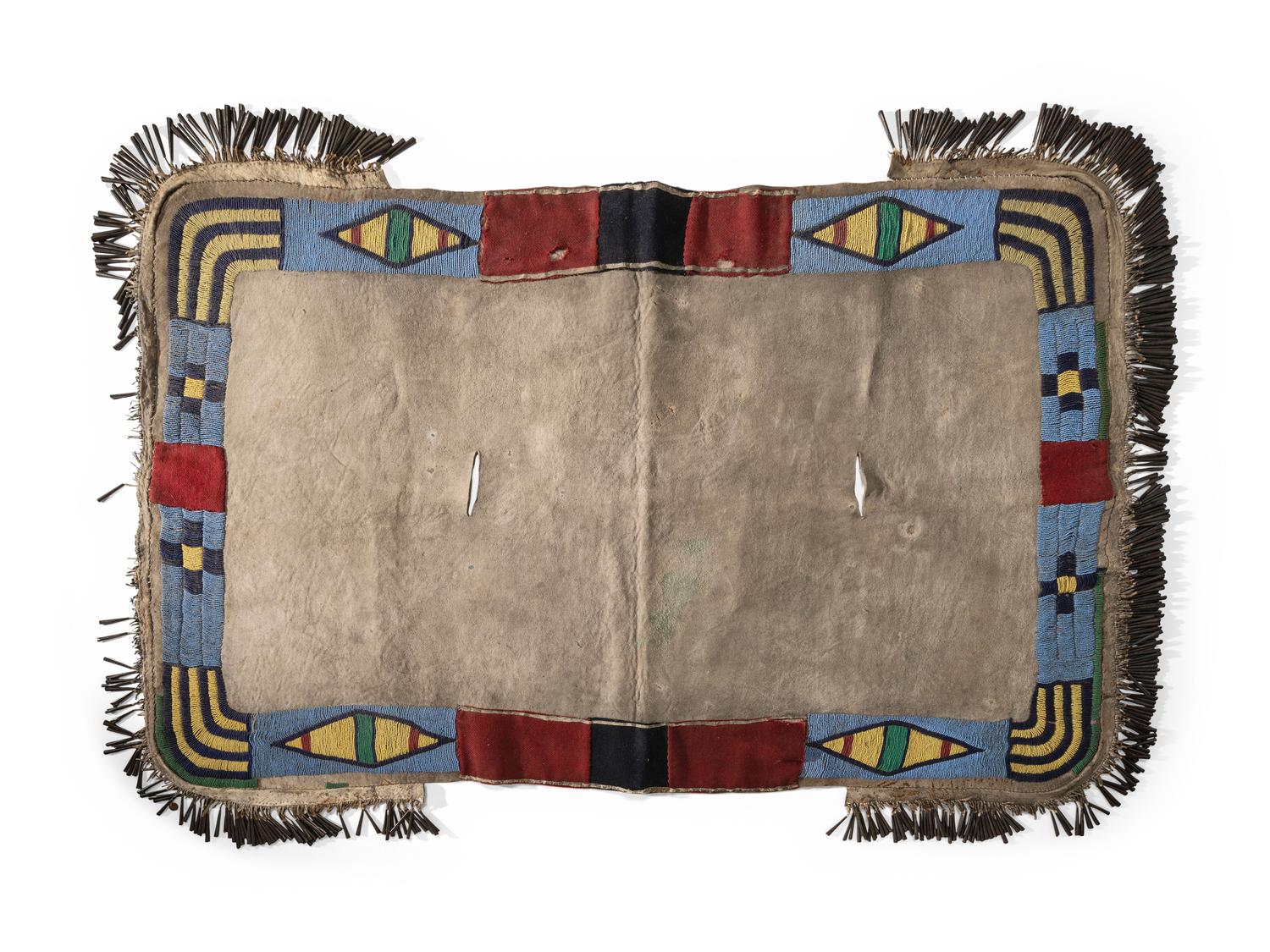 Northern Plains/Plateau Beaded Buffalo Hide Saddle Blanket