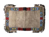 Northern Plains/Plateau Beaded Buffalo Hide Saddle Blanket