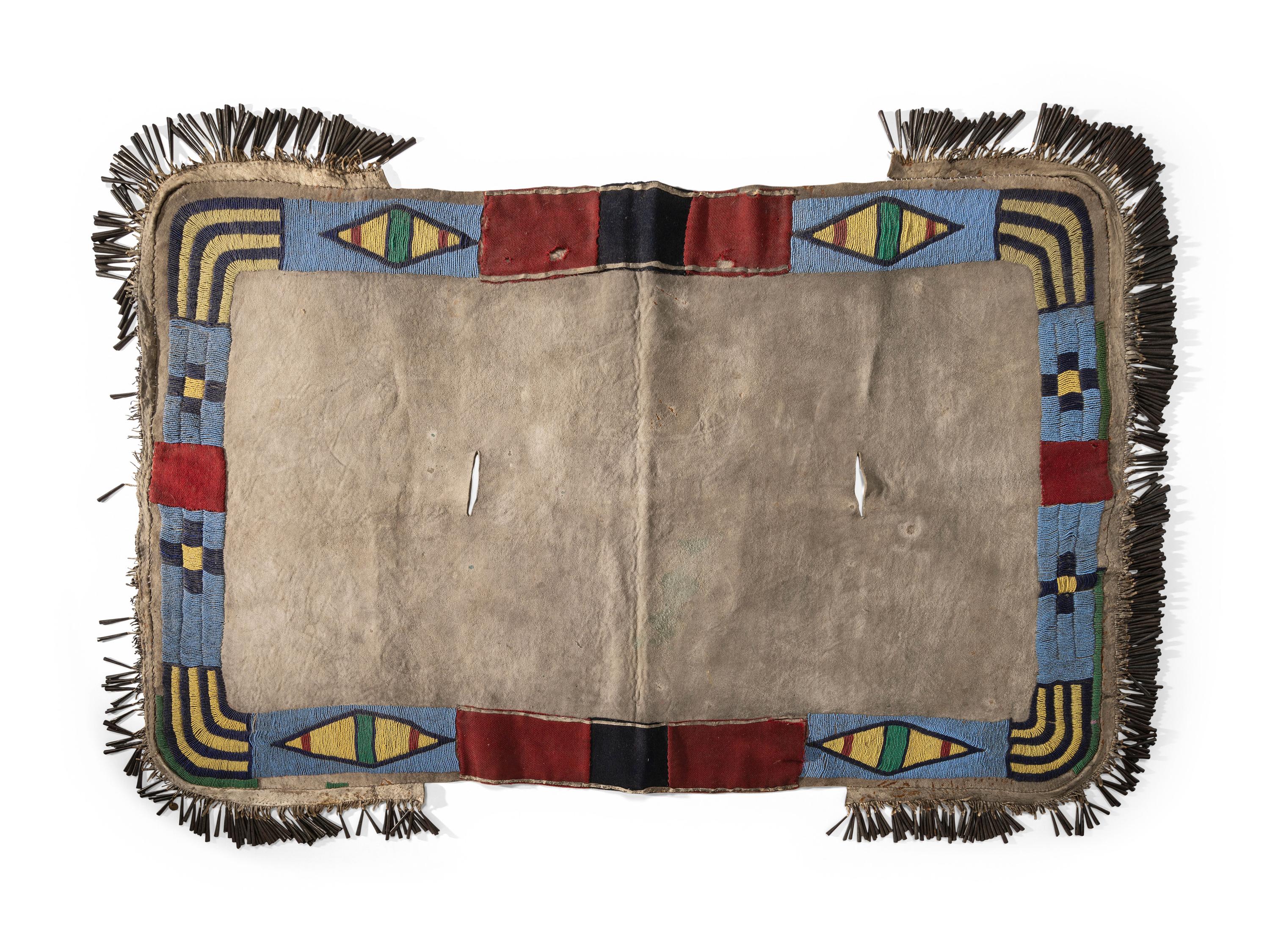 Northern Plains/Plateau Beaded Buffalo Hide Saddle Blanket