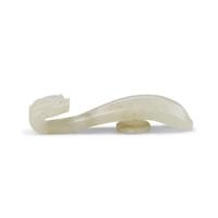 Four Chinese Greyish White Jade "Dragon" Head Belt Hooks, Qing Dynasty — 清 灰白玉龍鉤四件