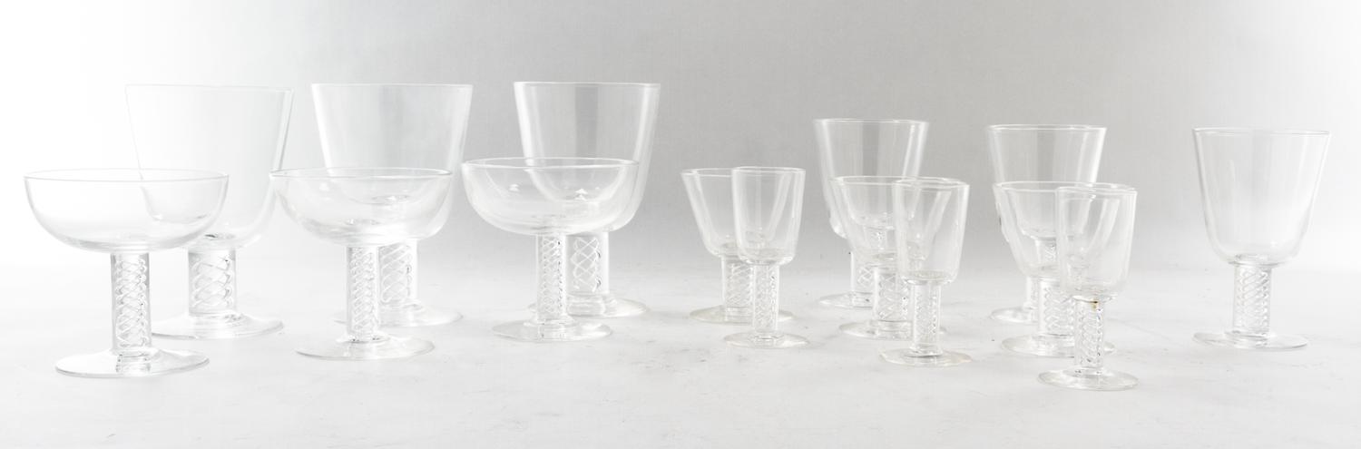 A Set of Steuben Stemware Height of first 5 3/4 inches. — 19TH/20TH CENTURY