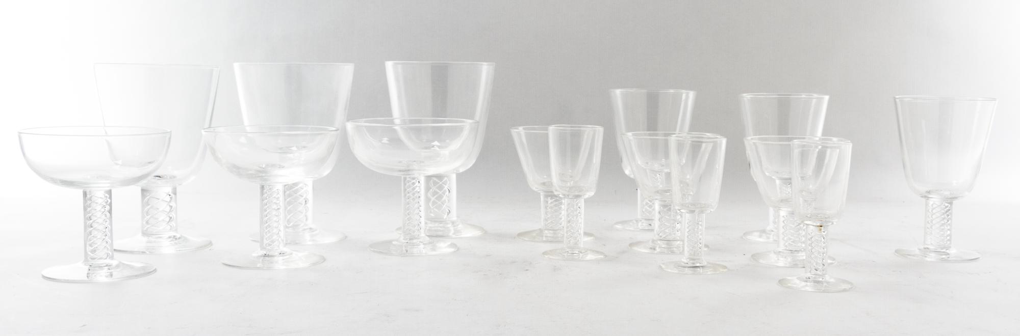 A Set of Steuben Stemware Height of first 5 3/4 inches. — 19TH/20TH CENTURY