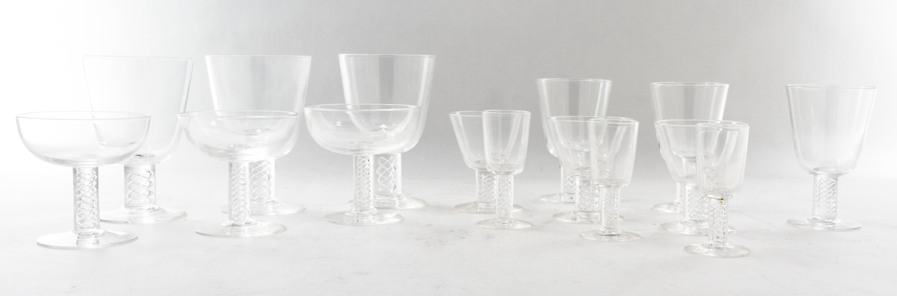 A Set of Steuben Stemware Height of first 5 3/4 inches. — 19TH/20TH CENTURY
