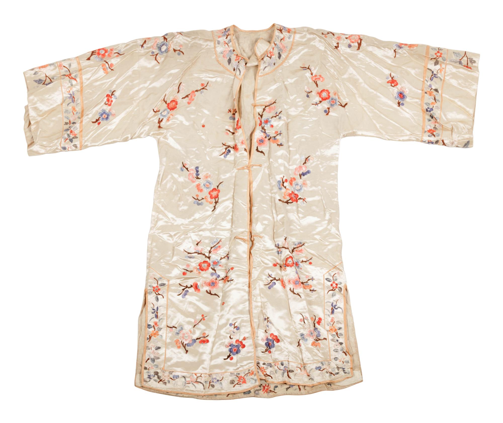 Four Chinese Cream Ground Embroidered Silk Ladies' Jackets