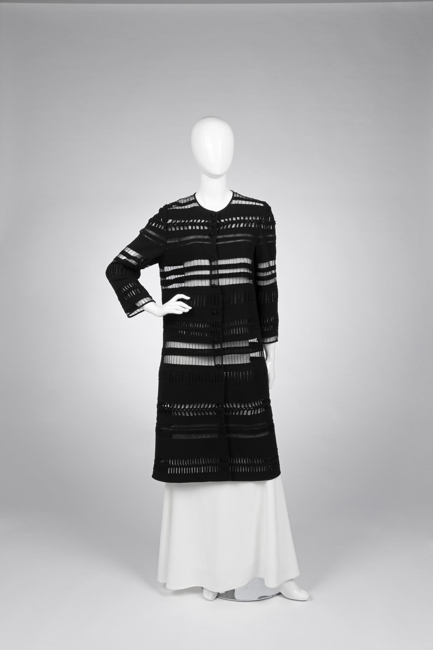 Ralph Rucci Wool Crepe and Net Banded Jacket, 2000-10s