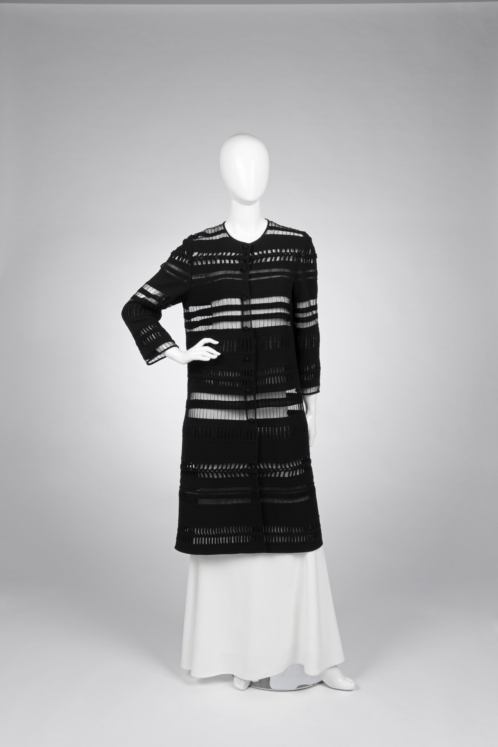Ralph Rucci Wool Crepe and Net Banded Jacket, 2000-10s