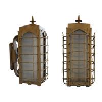 A Pair of Bronze Exterior Wall Sconces 11" W x 14.5" D x 25" H — United States, Circa 1940