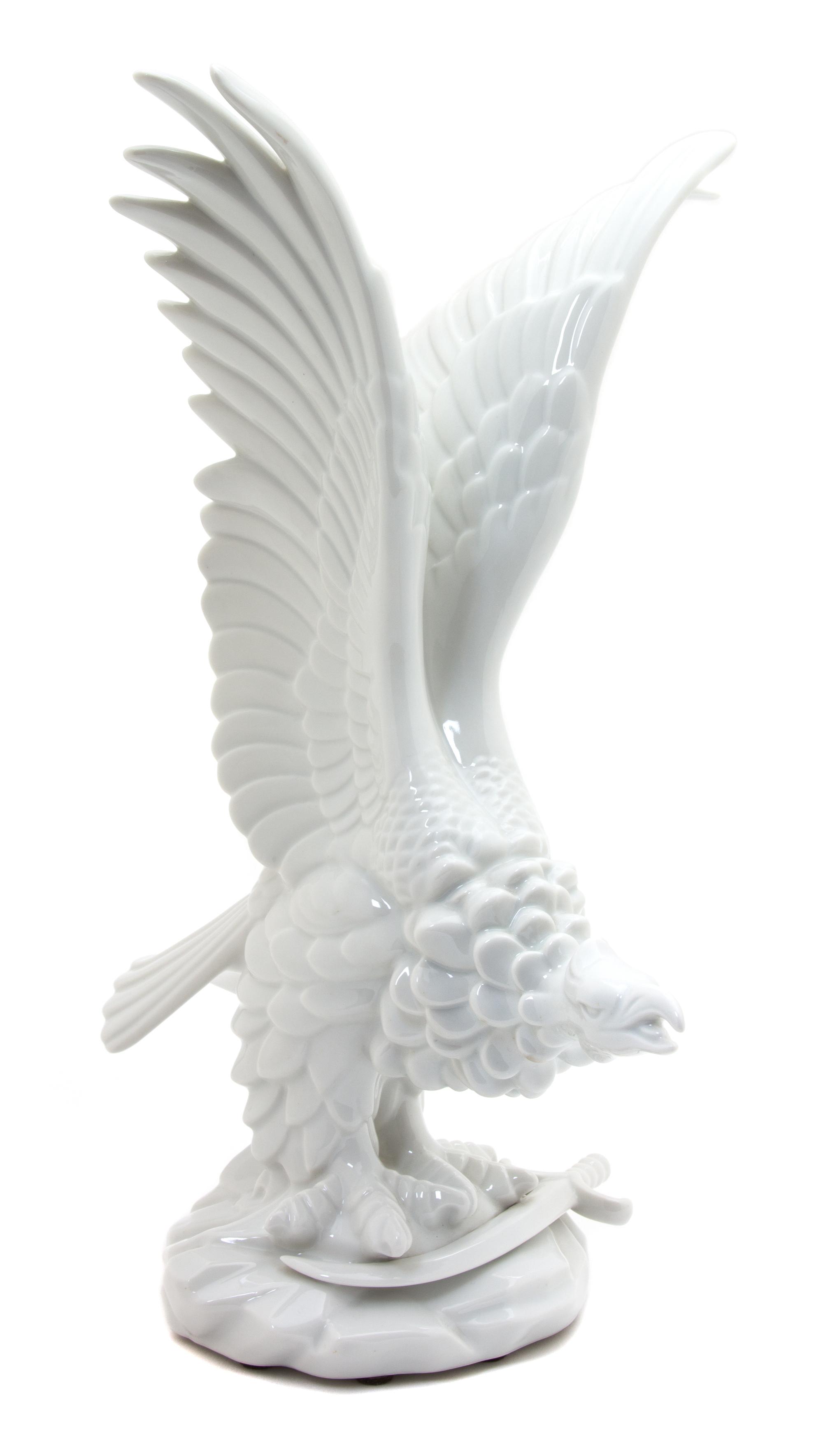 A Herend White Glazed Porcelain Eagle Height 13 inches. — 20TH CENTURY