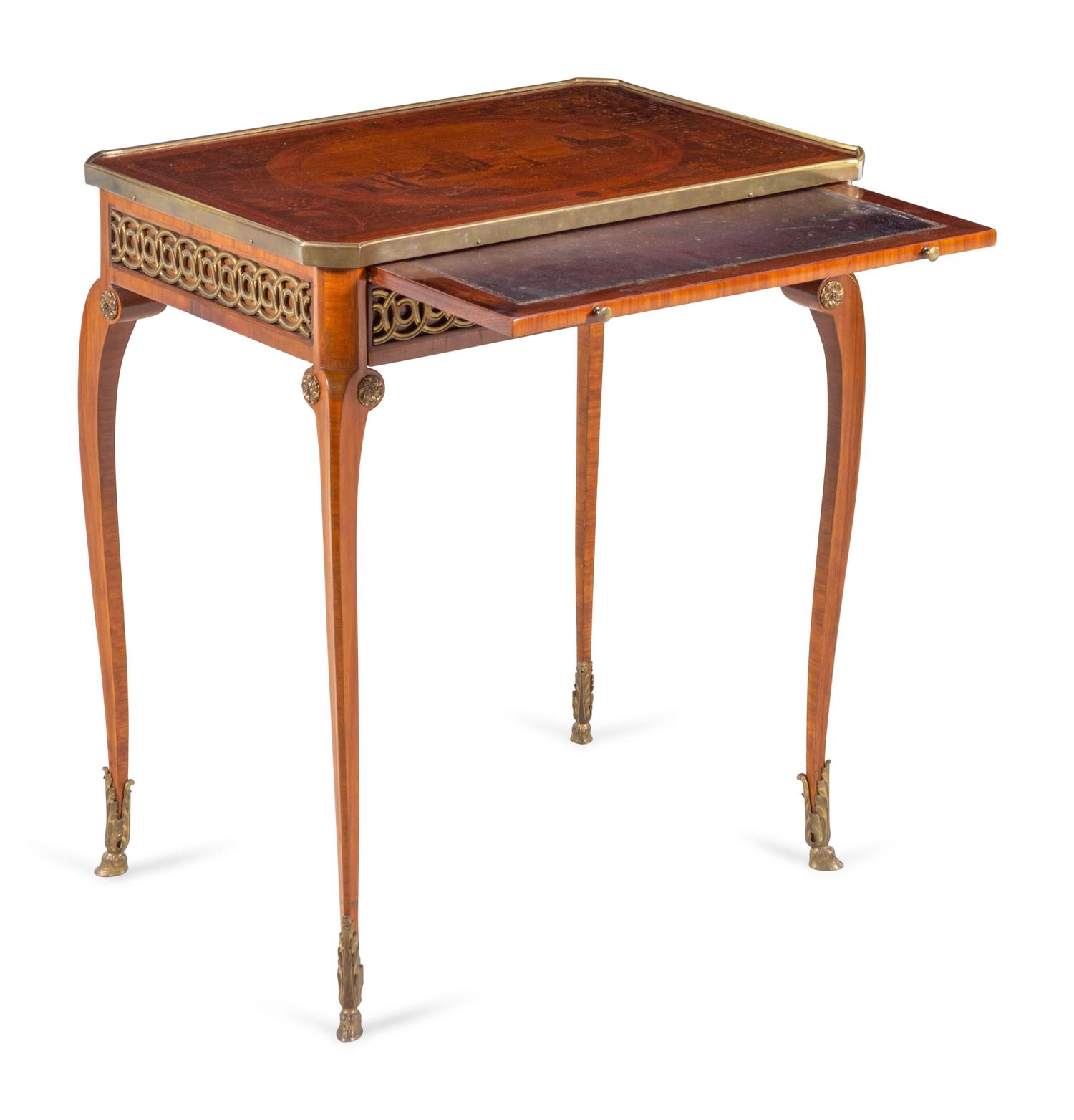 A Louis XV Gilt Bronze Mounted Marquetry Table à Écrire