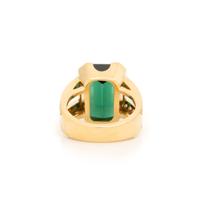 GREEN TOURMALINE AND DIAMOND RING