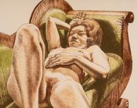 Reclining Nude on Green Couch, 1971