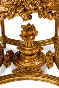A Pair of Louis XVI Style Giltwood Marble-Top Tables