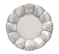 An American Silver Dish, Tiffany & Co., New York, NY, First half 20th century, having scalloped edges with foliate and berry engraving.