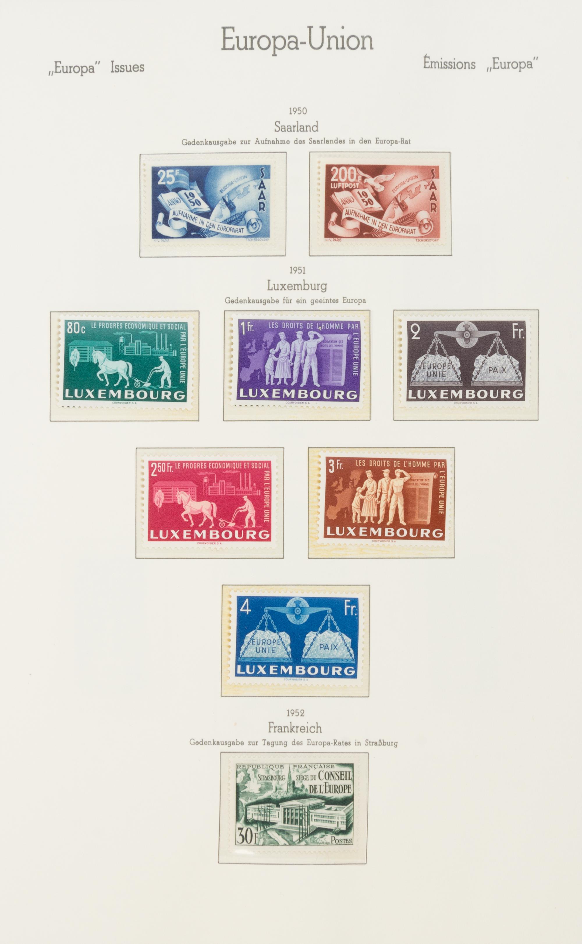 A Collection of European Union Issue Postage Stamps — LECHTTURM BRIEFMARKEN ALBUM-711949-1976