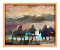 Riders in Purple and Blue