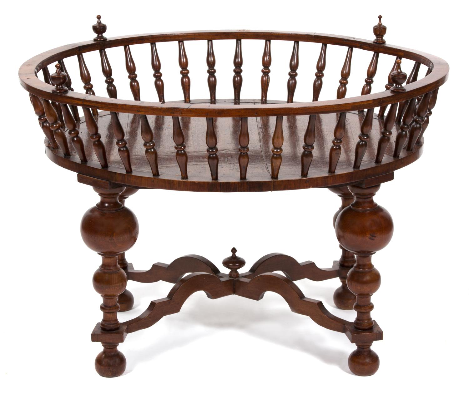A William and Mary Style Walnut Low Table Height 26 x width 35 x depth 30 3/4 inches. — 19TH CENTURY