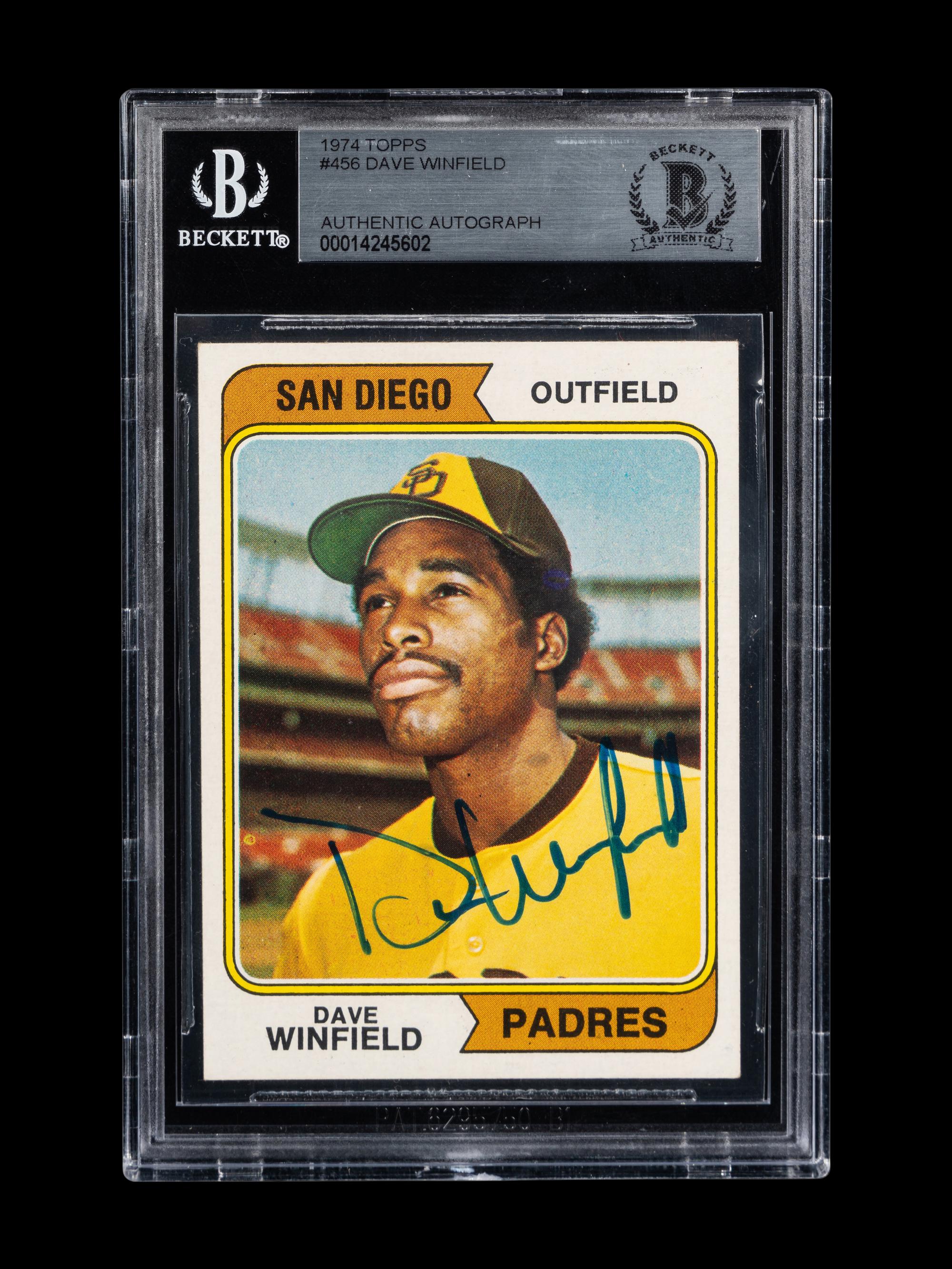 A Group of Four Dave Winfield and Don Mattingly Signed Baseball Cards Including Autographed Rookies of Both