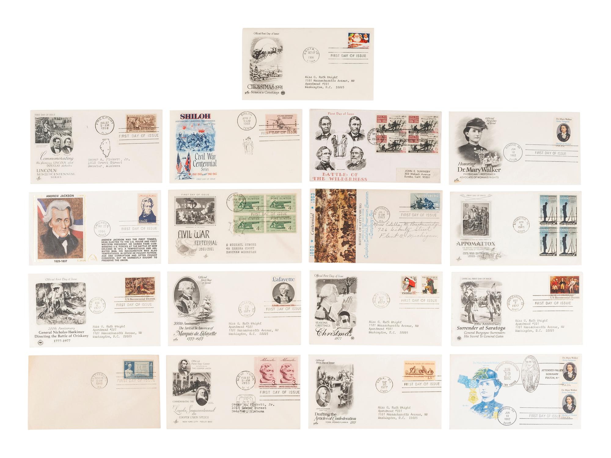 [AMERICANA]. Antebellum letters, First Day Covers, arrest warrant, rewards poster, and more.