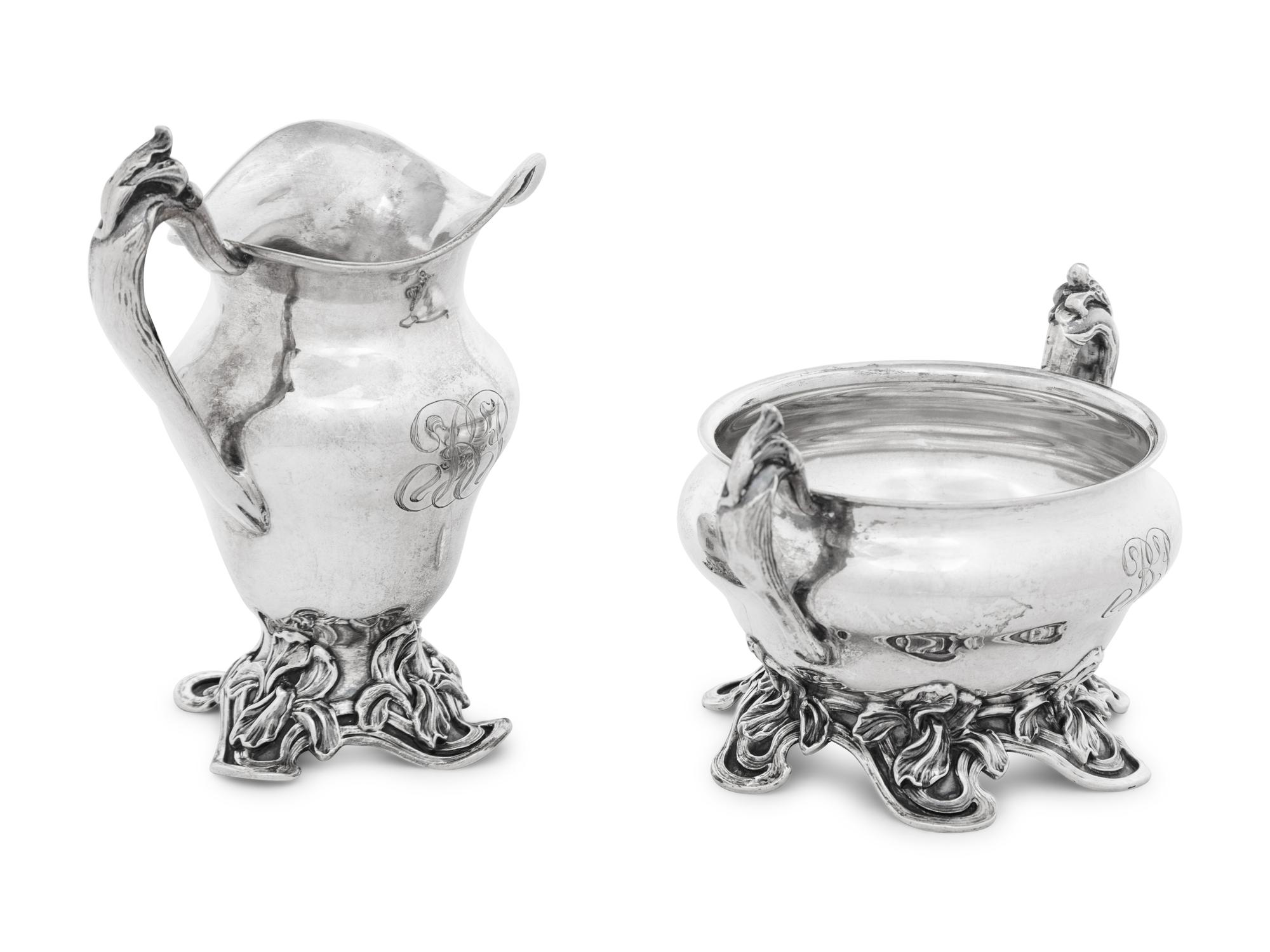 An American Silver Creamer and Sugar