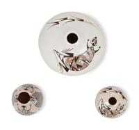 Group of Three Painted Pottery Jars, with Lizards