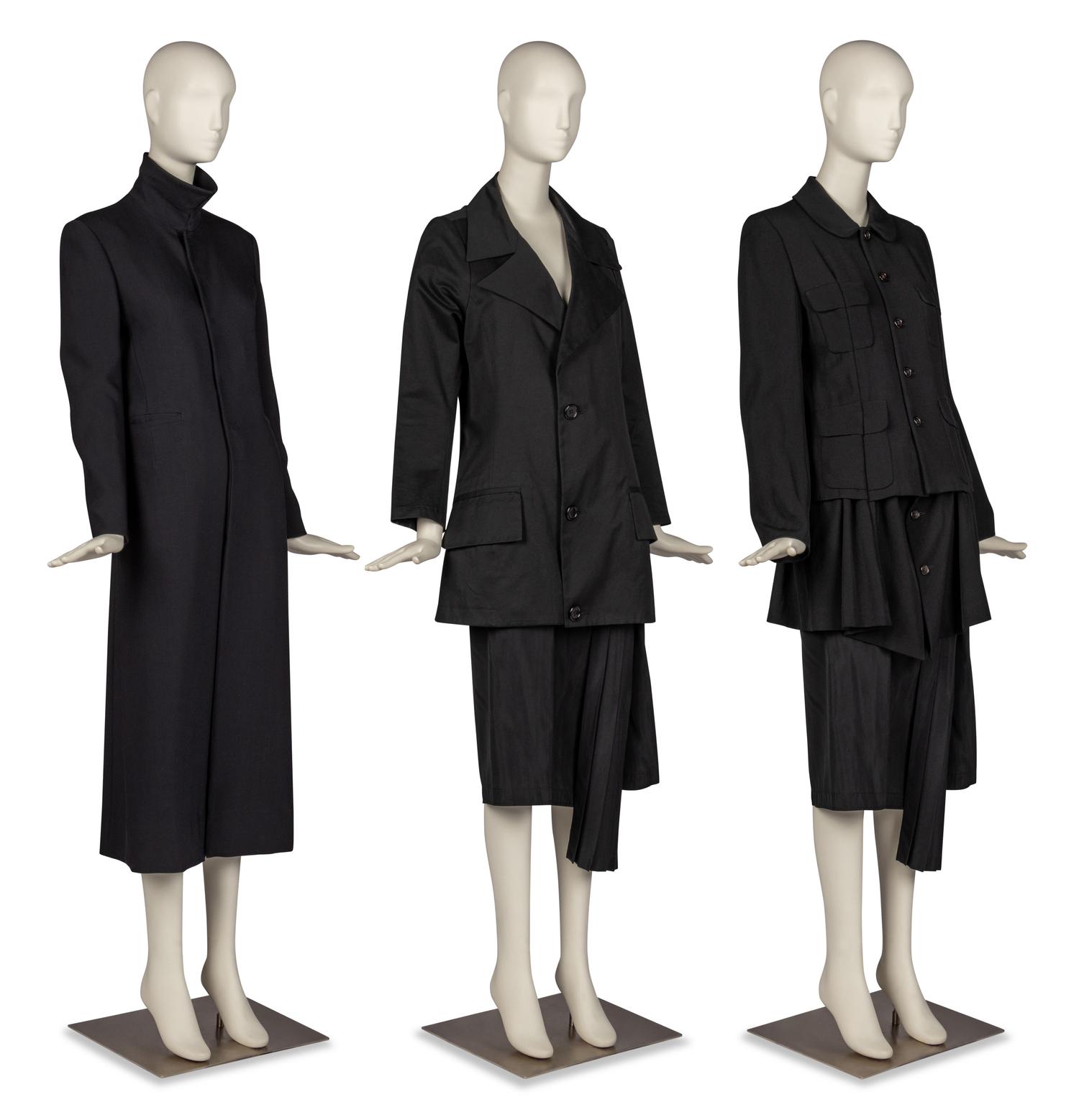 Yohji Yamamoto Coat, Jacket, and Skirt with Comme des Garçons, 1980-2000s