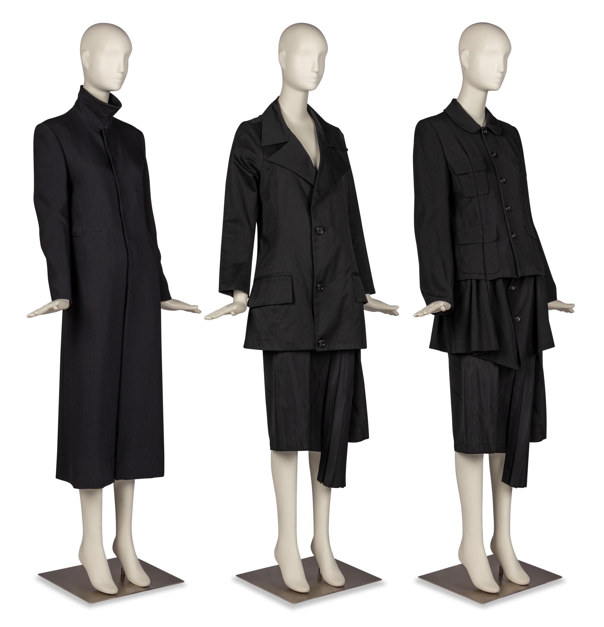 Yohji Yamamoto Coat, Jacket, and Skirt with Comme des Garçons, 1980-2000s