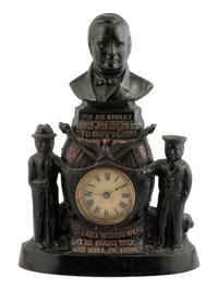 [POLITICS]. Cast bronze mantle clock commemorating the late President William McKinley.