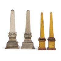 Two Pairs of Painted Obelisks