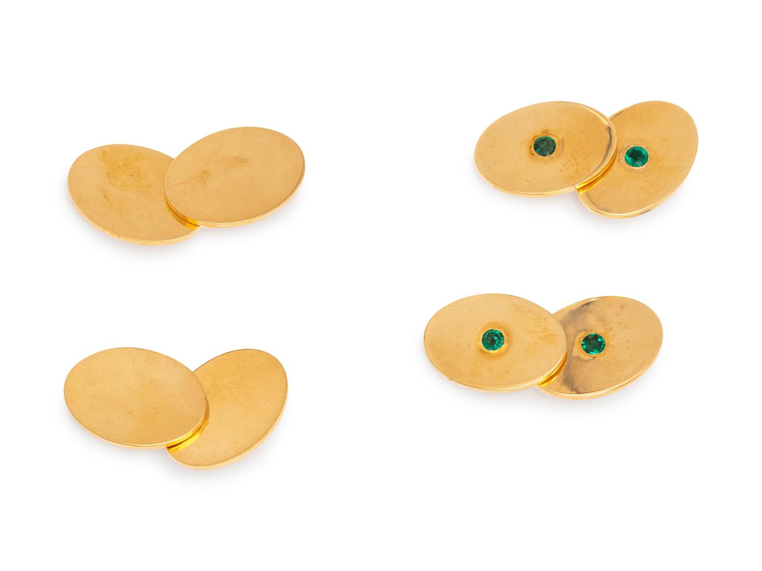 A Collection of 14 Karat Yellow Gold Cufflinks, Krementz & Co.,