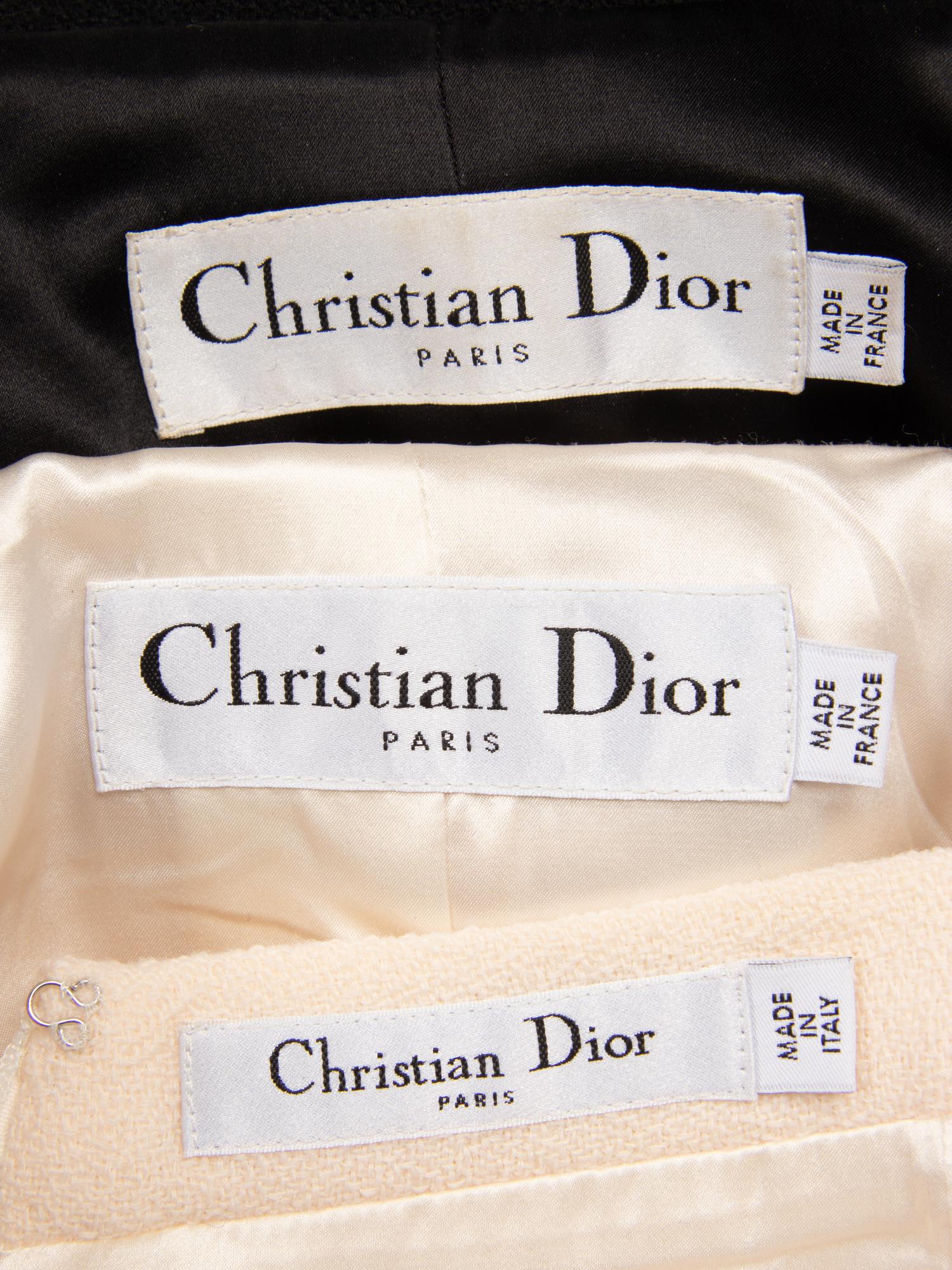 Christian Dior by John Galliano , White Skirt Suit & Black Jacket