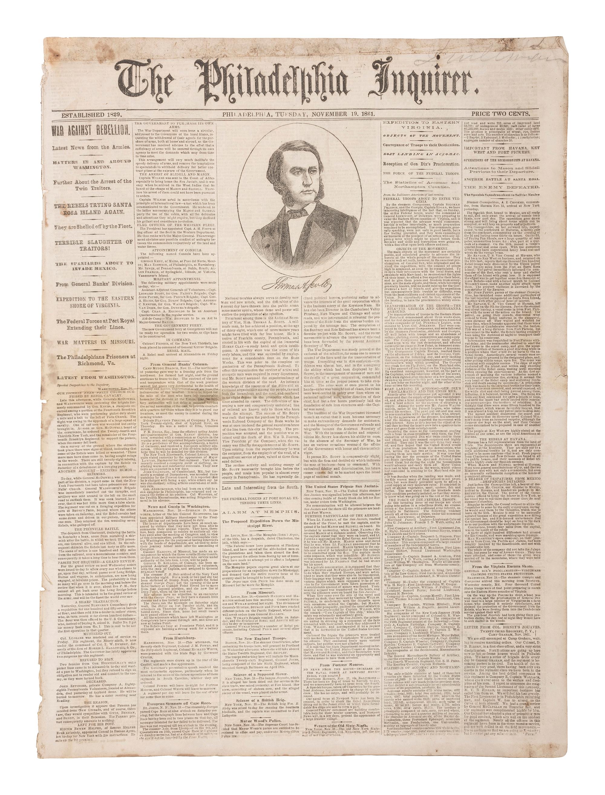 [CIVIL WAR]. 100+ issues of the Philadelphia Inquirer, New York Herald, and New York Tribune.