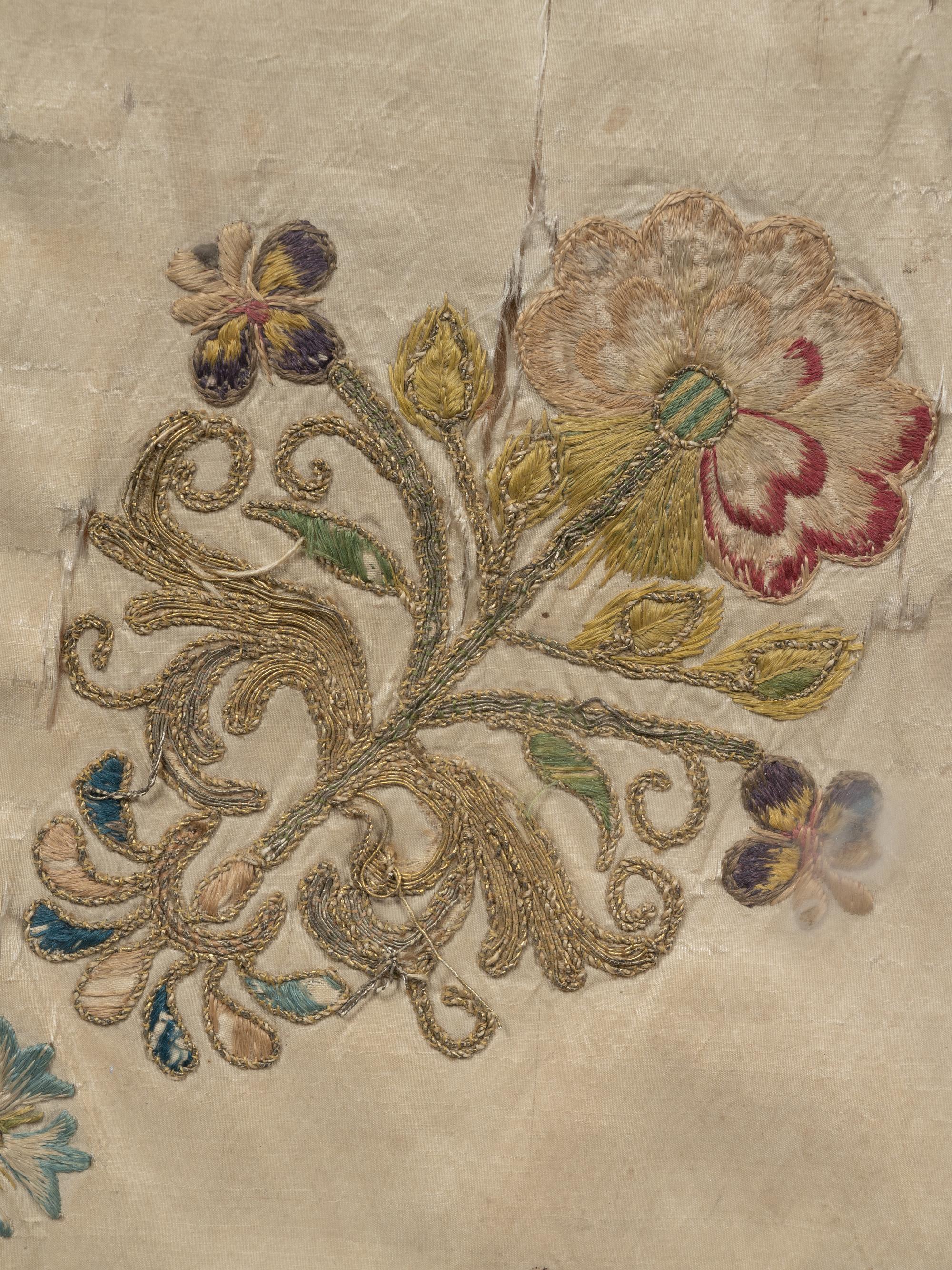 A Metallic Thread Embroidered Panel