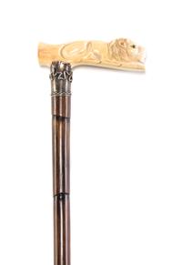 An American Ivory Handled Cane, Length of handle 4 3/8 x length overall 35 inches.
