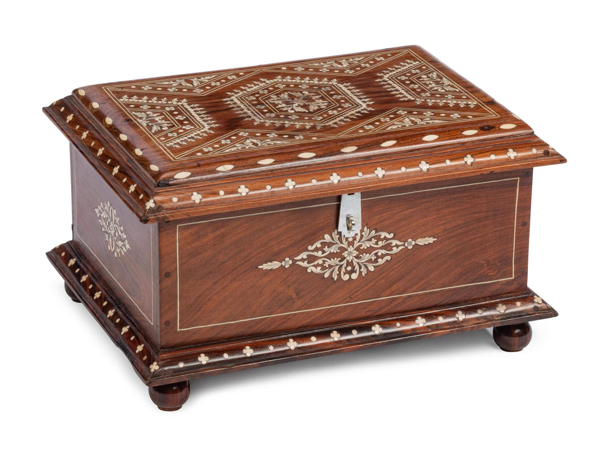 A Portuguese Inlaid Table Casket
