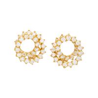 YELLOW GOLD AND DIAMOND EARCLIPS