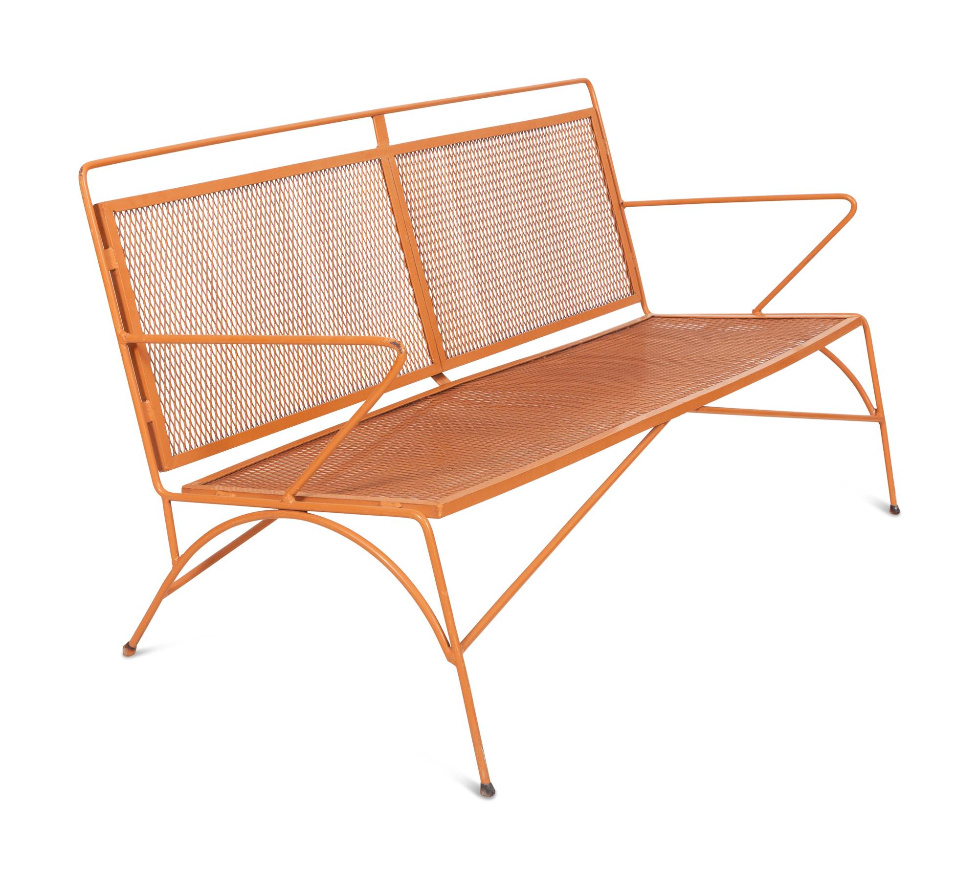 A Modernist Painted Steel Garden Bench