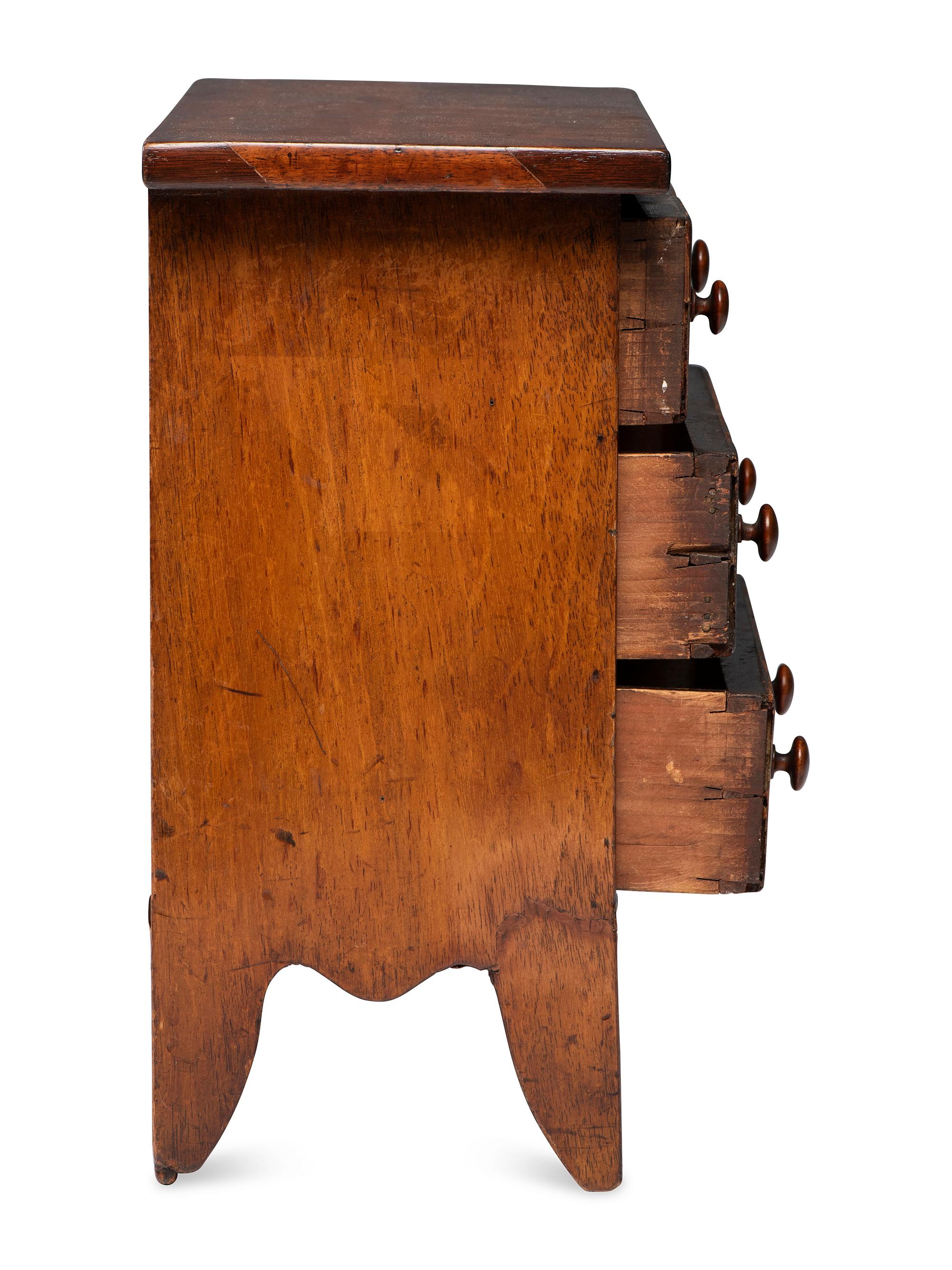 A Federal Mahogany Miniature Chest of Drawers
