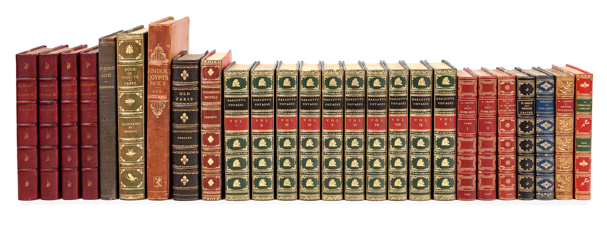 [BINDINGS]. A group of 13 works in 26 volumes, including: