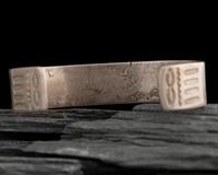 Navajo Ingot and Turquoise Cuff Bracelet