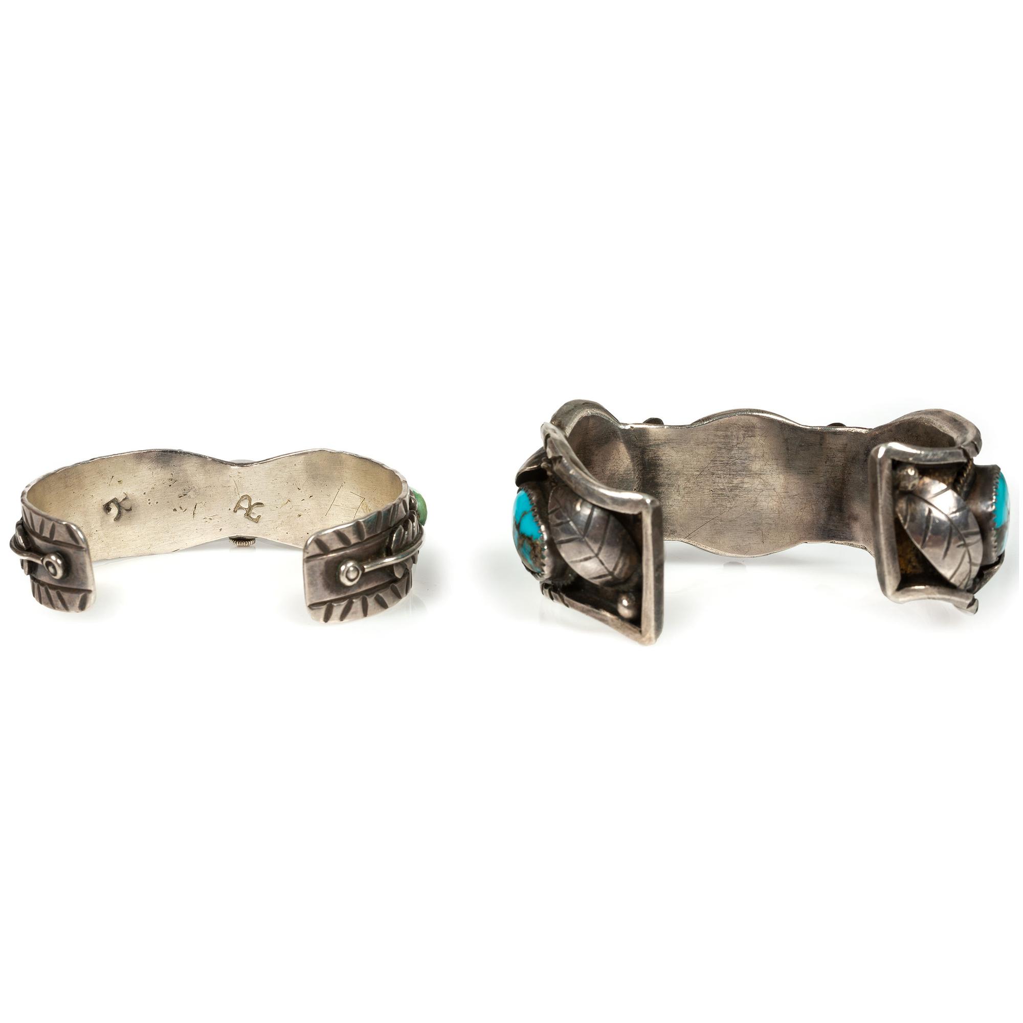 Navajo Silver and Turquoise Cuff Watch Bands