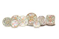A Group of Chinese Rose Medallion Porcelain Plates