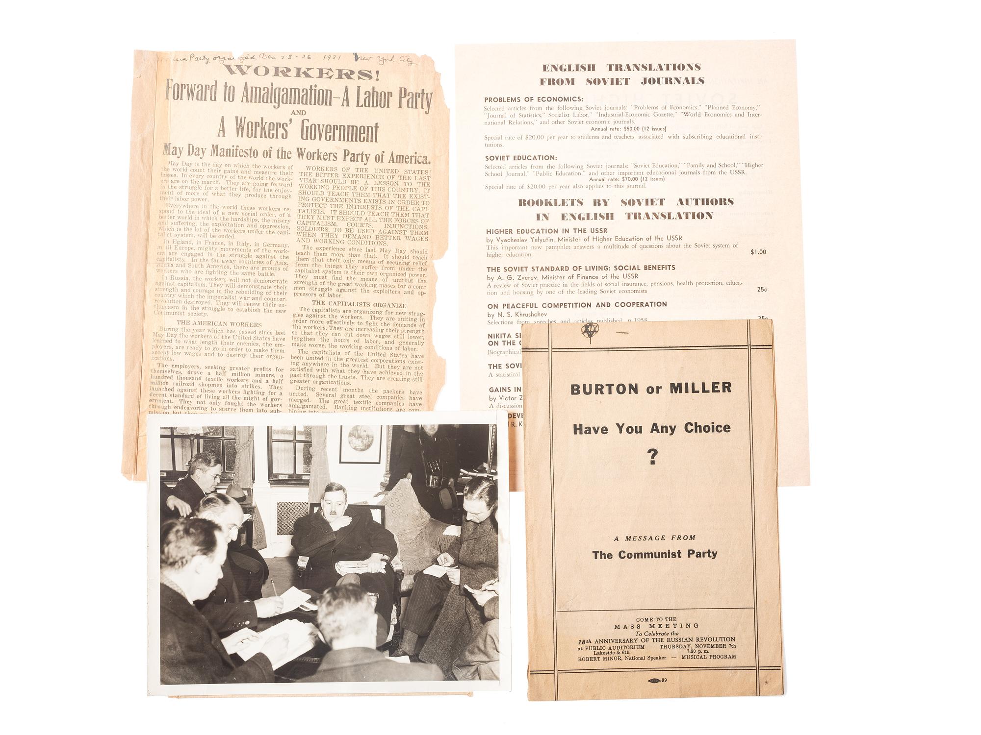 [SOCIALISM] -- [COMMUNISM]. Ephemera from early-20th century far left and progressive politics.